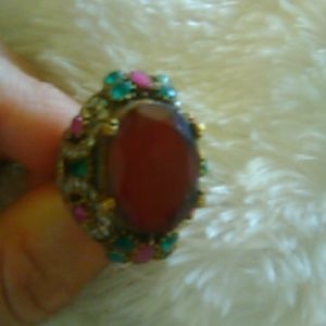 Antique style large lab ruby big ring